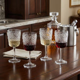 Set of Four Clear Paisley Acrylic Stemmed All Purpose Wine Glass