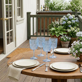 Set of Four Blue Paisley Acrylic Stemmed All Purpose Wine Glass