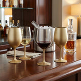 Set of Four Gold Acrylic Stemmed All Purpose Wine Glass