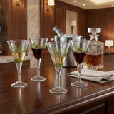 Set of Four Clear and Green Palm Tree Acrylic Stemmed All Purpose Wine Glasses