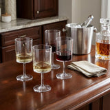 Set of Four Clear Acrylic Stemmed All Purpose Wine Glass
