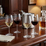 Set of Four Clear Tritan Plastic Stemmed All Purpose Wine Glass
