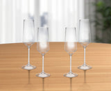 Set of Four Clear Tritan Plastic Stemmed Flutes