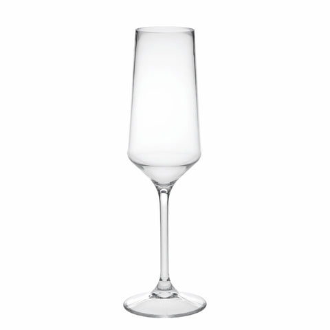 Set of Four Clear Tritan Plastic Stemmed Flutes