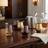 Set of Four Gold Acrylic Stemless All Purpose Wine Glass