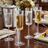 Set of Four Clear Acrylic Stemmed Flute