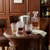 Set of Four Clear Diamond Acrylic Stemless Whiskey Glasses