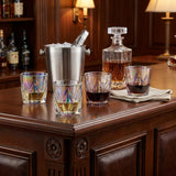 Set of Four Rainbow Geometric Acrylic Stemless Whiskey Glass