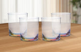 Set of Four Rainbow Geometric Acrylic Stemless Whiskey Glass