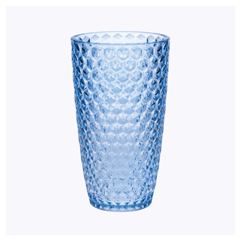 Set of Four Blue Acrylic Stemless Highball Glass