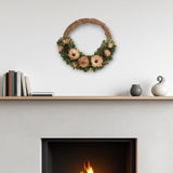 18" Green And Brown Mixed Assortment Artificial Wreath