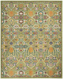 8' X 10' Green Floral Power Loom Area Rug