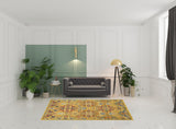 6' X 9' Yellow Floral Power Loom Area Rug