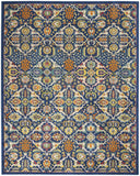 7' X 10' Blue Floral Power Loom Area Rug