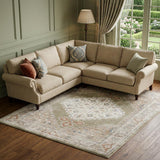 8' X 10' Sage Oriental Power Loom Distressed Washable Area Rug