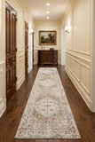 10' Sage Oriental Power Loom Distressed Washable Runner Rug
