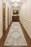 12' Sage Oriental Power Loom Distressed Washable Runner Rug