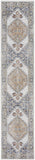 10' Gray Oriental Power Loom Distressed Washable Runner Rug