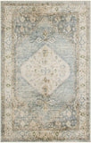 7' X 9' Gray Oriental Power Loom Distressed Washable Area Rug