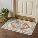3' X 5' Gray Oriental Power Loom Distressed Washable Area Rug