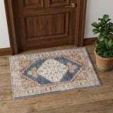 3' X 5' Denim Blue Oriental Power Loom Distressed Washable Area Rug