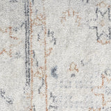 10' Light Blue Oriental Power Loom Distressed Washable Runner Rug
