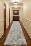 10' Gray Oriental Power Loom Washable Runner Rug