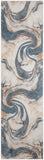 5' X 7' Gray Oriental Power Loom Washable Area Rug