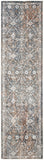 4' X 6' Silver Oriental Power Loom Washable Area Rug