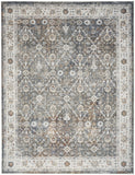 8' X 10' Silver Oriental Power Loom Washable Area Rug
