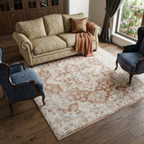 7' X 9' Gold Oriental Power Loom Washable Area Rug