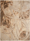 5' X 7' Gold Oriental Power Loom Washable Area Rug