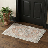 3' X 5' Gold Oriental Power Loom Washable Area Rug