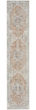 8' Rust And Off White Oriental Washable Runner Rug