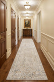 12' Beige Oriental Power Loom Washable Runner Rug