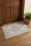 3' X 5' Gray Oriental Power Loom Washable Area Rug