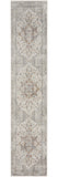 8' Gray And Ivory Oriental Washable Runner Rug