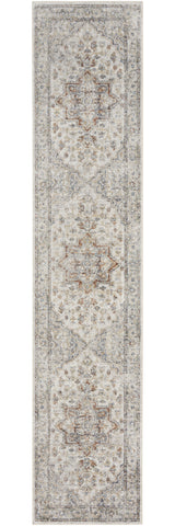 12' Gray Oriental Washable Runner Rug