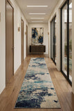 10' Ivory Abstract Power Loom Runner Rug