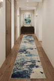12' Ivory Abstract Power Loom Runner Rug