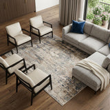 6' X 9' Beige Abstract Power Loom Area Rug