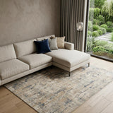 7' X 10' Beige Abstract Power Loom Area Rug