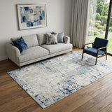 5' X 7' Ivory Abstract Power Loom Area Rug