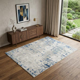 4' X 6' Ivory Abstract Power Loom Area Rug