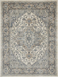 7' X 10' Ivory Floral Power Loom Area Rug