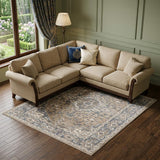 6' X 9' Ivory Floral Power Loom Area Rug