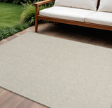 9' X 12' Ivory And Silver Indoor Outdoor Area Rug