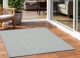 5' Blue Square Geometric Power Loom Area Rug
