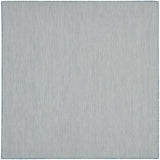 6' Blue Square Geometric Power Loom Area Rug