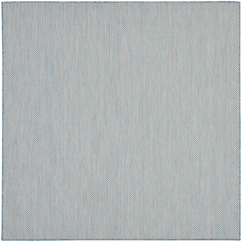 6' Blue Square Geometric Power Loom Area Rug
